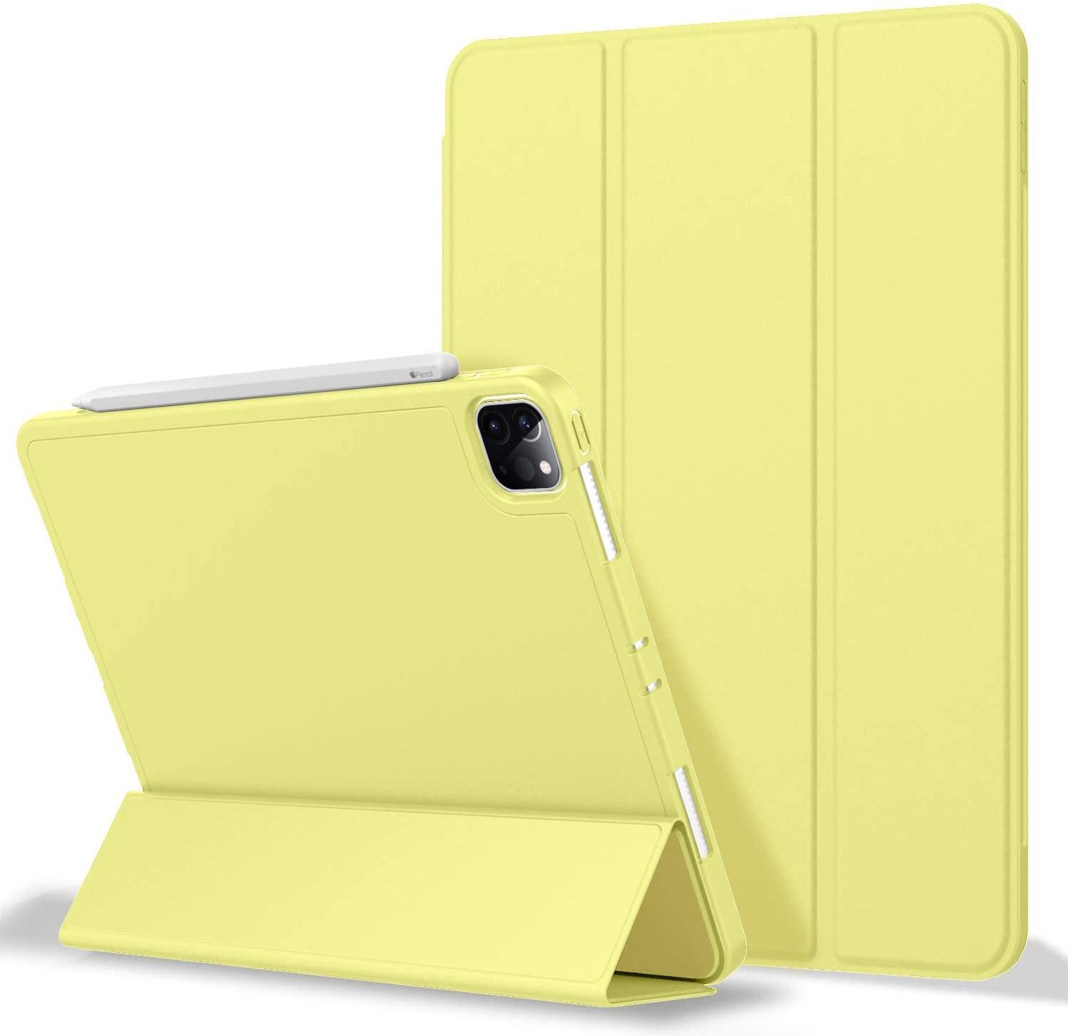 iPad Pro 11 Inch 2020 Soft Tpu Smart Premium Case Auto Sleep Wake Stand Cover Pencil holder Yellow - John Cootes