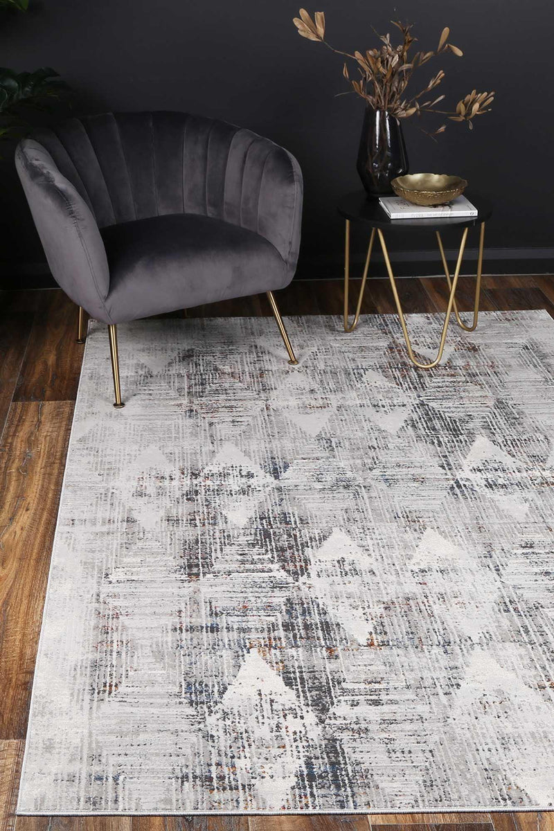 Isaiah Grey Multi Diamond Transitional Rug 120x170cm - John Cootes