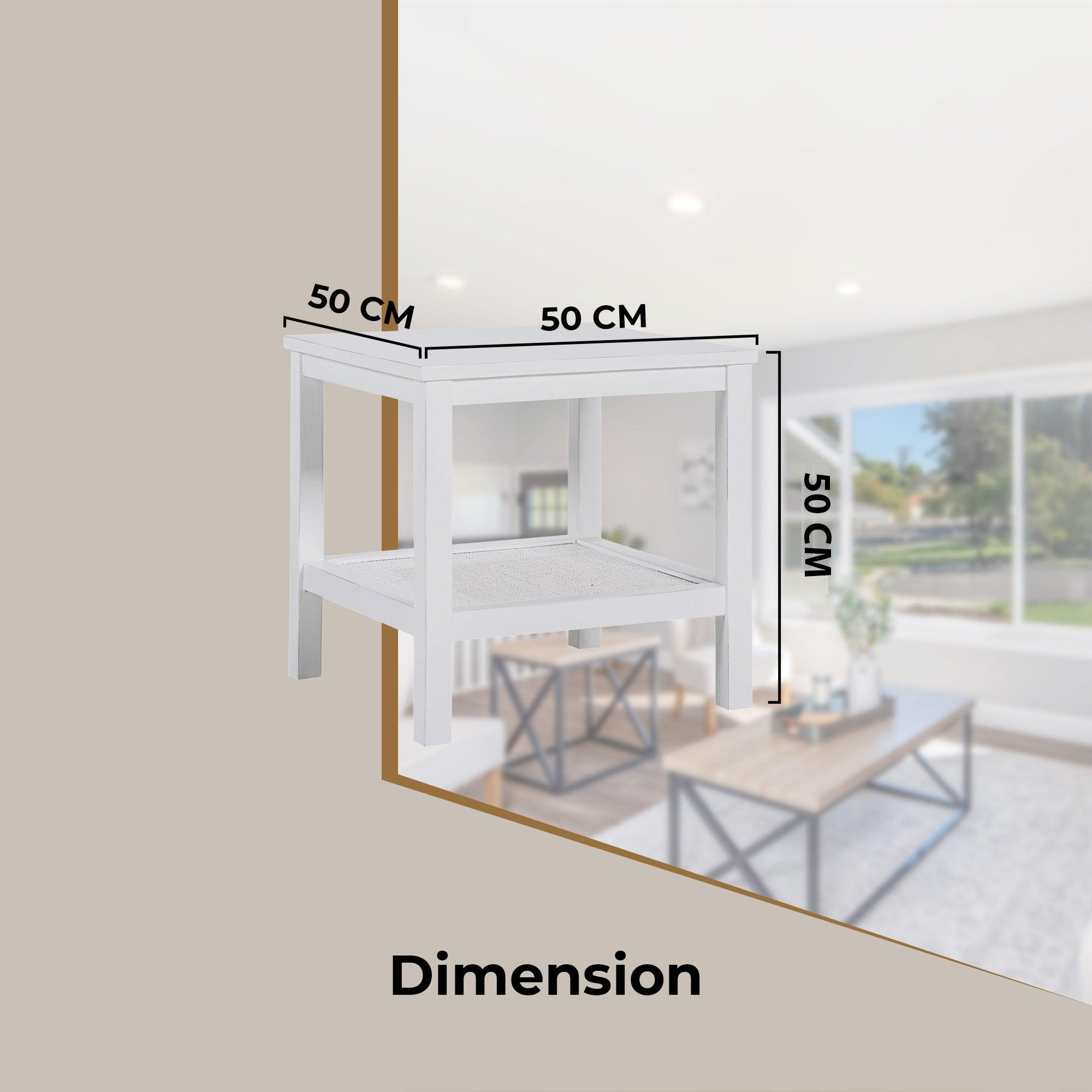 Jasmine Coffee Side Table Laptop Desk Bedside Sofa End Tables Mindi Wood - White - John Cootes