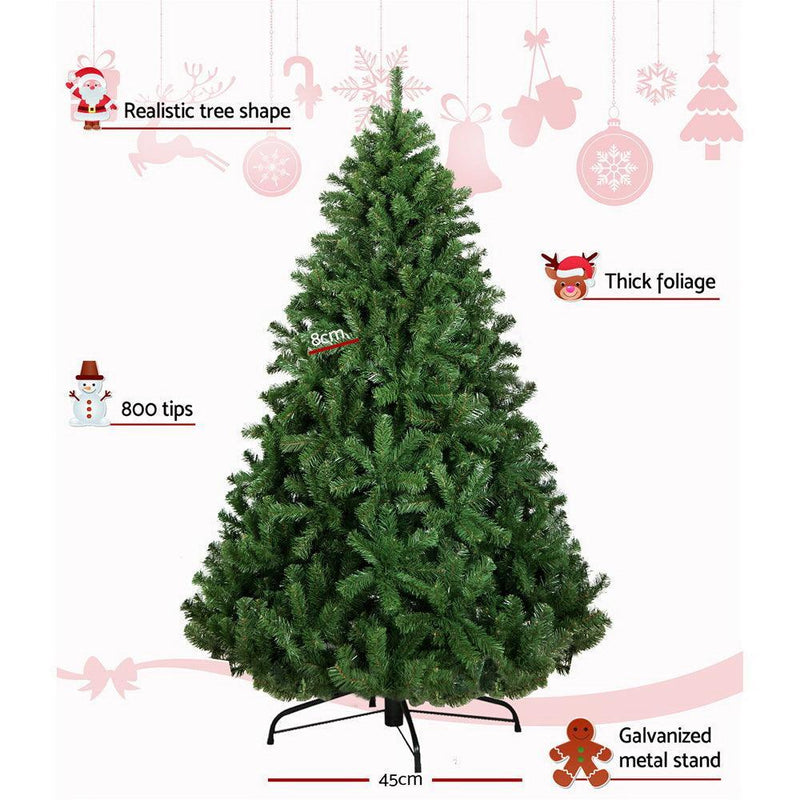 Jingle Jollys 1.8M 6FT Christmas Tree Xmas Decoration Green Home Decor 800 Tips Green - John Cootes