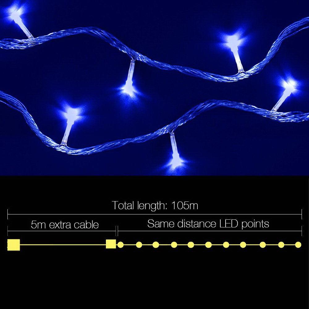 Jingle Jollys 100M Christmas String Lights 500LED Party Wedding Outdoor Garden - John Cootes