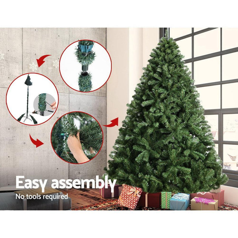 Jingle Jollys 2.1M 7FT Christmas Tree Xmas Decoration Home Decor 1250 Tips Green - John Cootes