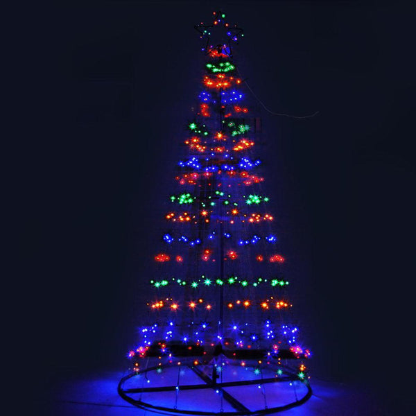 Jingle Jollys 2.1M LED Christmas Tree Lights Solar Xmas Multi Colour Optic Fiber - John Cootes