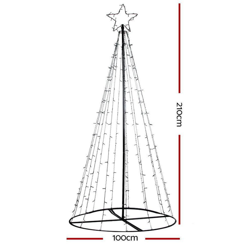 Jingle Jollys 2.1M LED Christmas Tree Lights Solar Xmas Multi Colour Optic Fiber - John Cootes