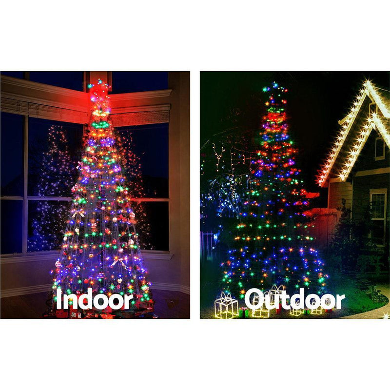 Jingle Jollys 2.1M LED Christmas Tree Lights Solar Xmas Multi Colour Optic Fiber - John Cootes