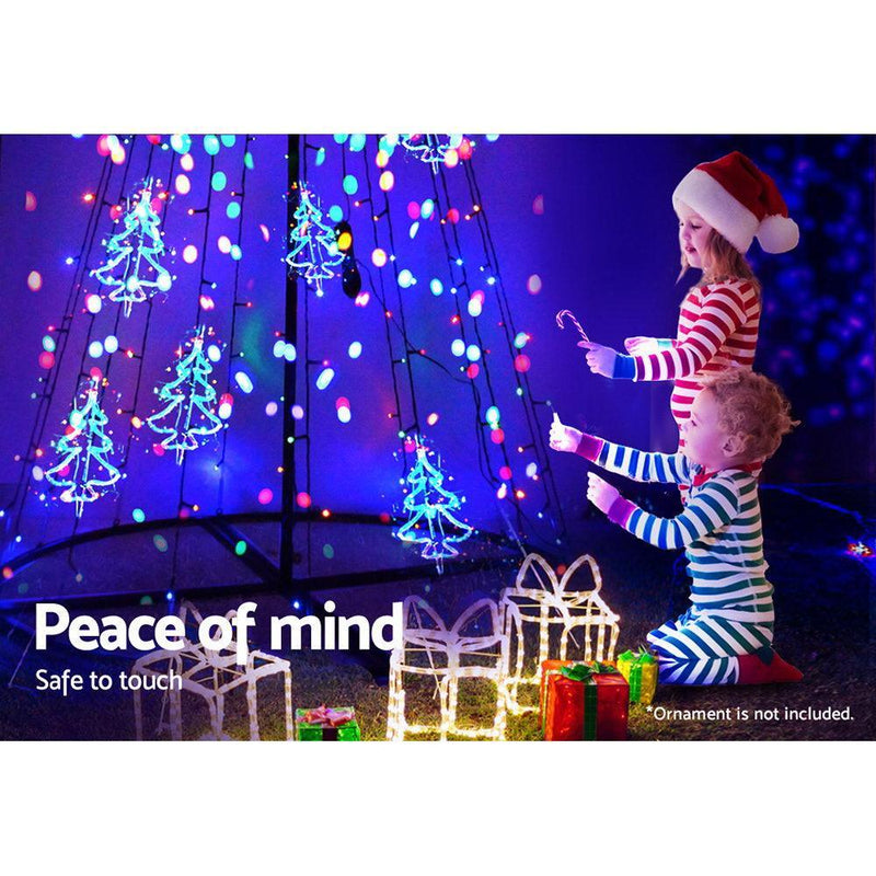 Jingle Jollys 2.1M LED Christmas Tree Lights Solar Xmas Multi Colour Optic Fiber - John Cootes