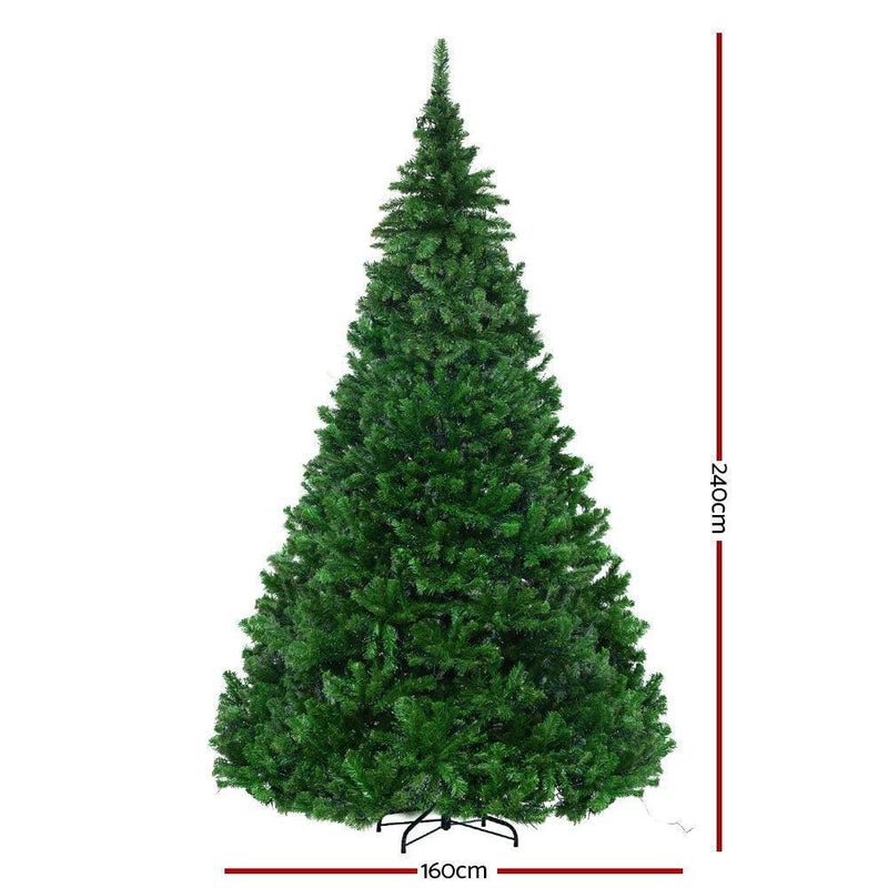 Jingle Jollys 2.4M 8FT Christmas Tree Xmas 3190 LED Lights Warm White 1436 Tips - John Cootes