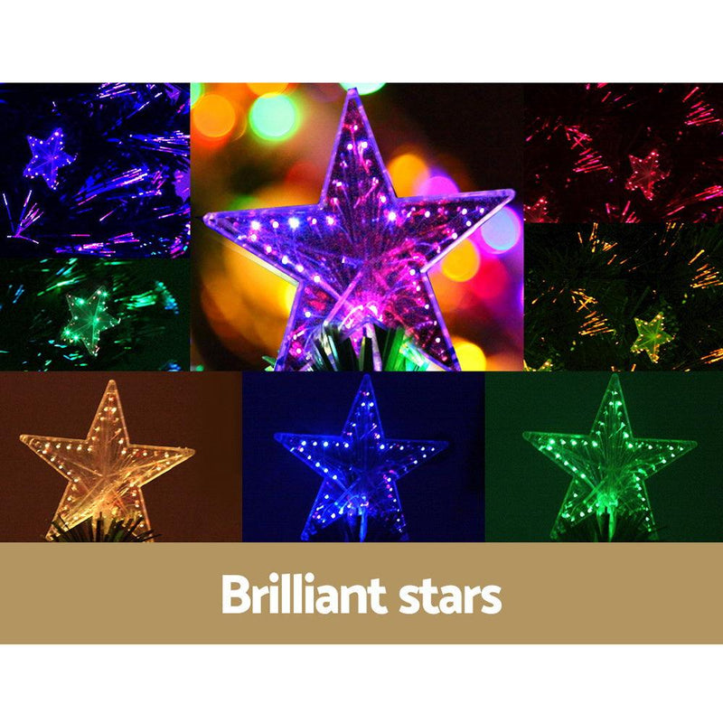 Jingle Jollys 2.4M 8FT LED Christmas Tree Xmas Optic Fiber Multi Colour Lights - John Cootes