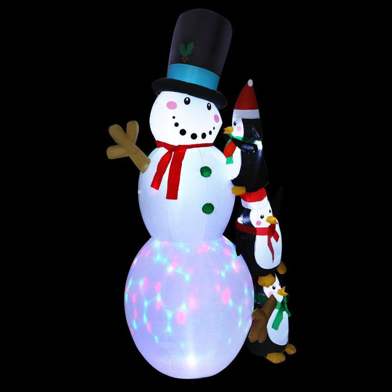 Jingle Jollys 2.4M Christmas Inflatable Snowman Xmas Lights Outdoor Decorations - John Cootes