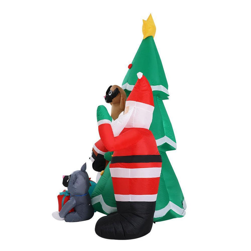 Jingle Jollys 3M Inflatable Christmas Tree Santa Lights Outdoor Decorations - John Cootes