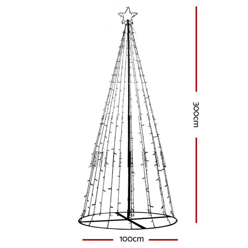 Jingle Jollys 3M LED Christmas Tree Lights 330 LED Xmas Multi Colour Optic Fiber - John Cootes