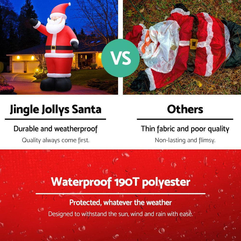 Jingle Jollys 5M Christmas Inflatable Santa Decorations Outdoor Air-Power Light - John Cootes