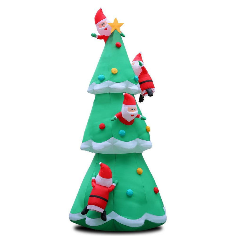 Jingle Jollys 5M Christmas Inflatable Santa on Christmas Tree Xmas Decor LED - John Cootes