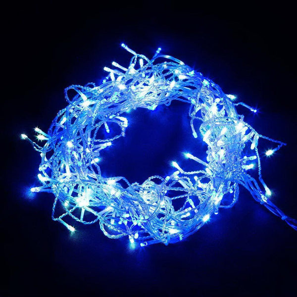 Jingle Jollys 800 LED Christmas Icicle Lights White and Blue - John Cootes
