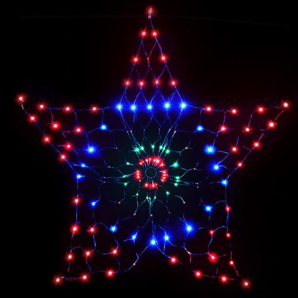 Jingle Jollys Christmas Lights Motif LED Star Net Waterproof Outdoor Colourful - John Cootes