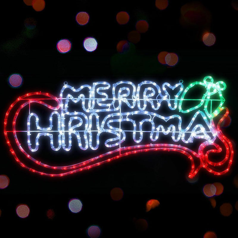 Jingle Jollys Christmas Motif Lights LED Rope Merry Xmas Waterproof Colourful - John Cootes