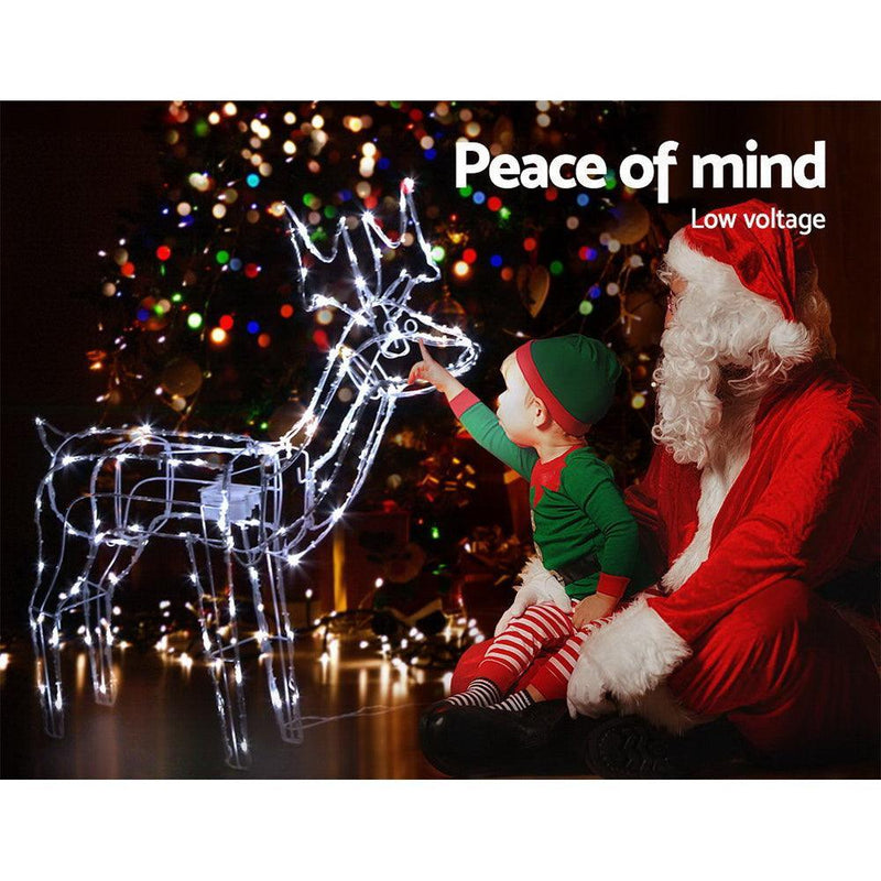 Jingle Jollys Christmas Motif Lights LED Rope Reindeer Waterproof Outdoor - John Cootes