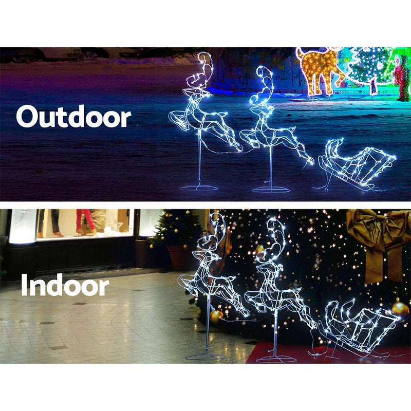 Jingle Jollys Christmas Motif Lights LED Rope Reindeer Waterproof Outdoor Xmas - John Cootes