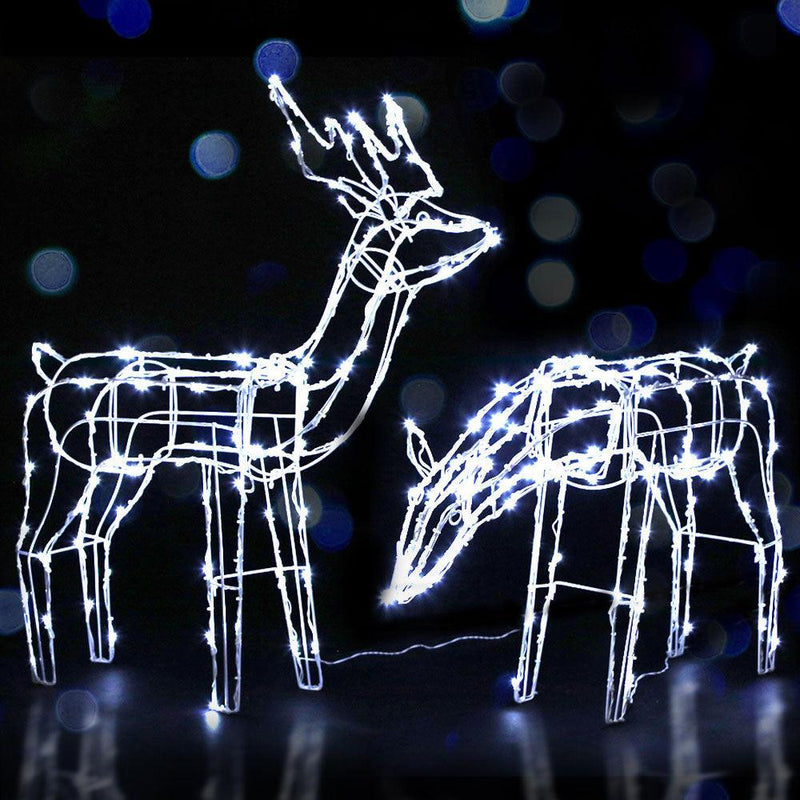 Jingle Jollys Christmas Motif Lights LED Rope Reindeer Waterproof Solar Powered - John Cootes