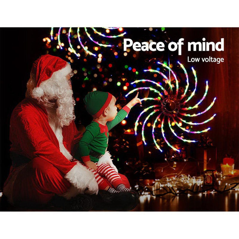 Jingle Jollys Christmas Motif Lights LED Spinner Light Waterproof Colourful - John Cootes