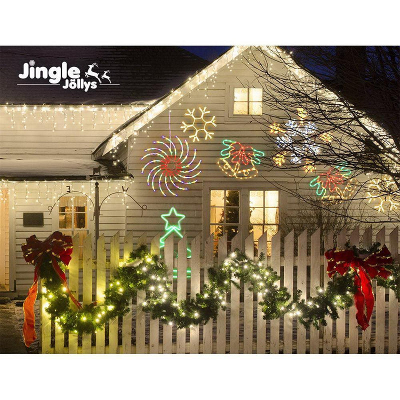 Jingle Jollys Christmas Motif Lights LED Spinner Light Waterproof Colourful - John Cootes