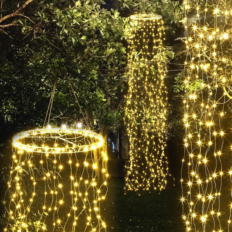 Jingle Jollys Christmas Motif Lights String Waterfall Fairy 720 LED Wedding 3M - John Cootes