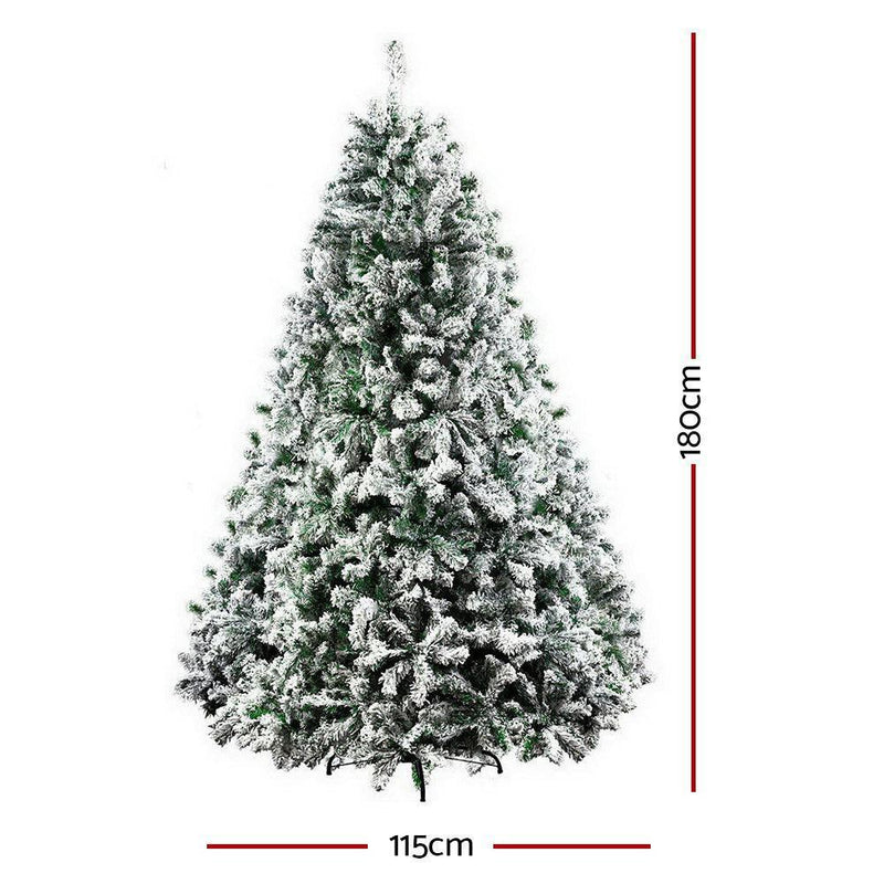 Jingle Jollys Christmas Tree 1.8M 6FT Xmas Decorations Great Snowy Green - John Cootes