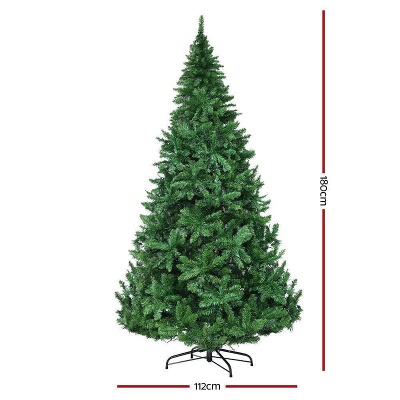 Jingle Jollys Christmas Tree 1.8M With 874 LED Lights Warm White Green - John Cootes