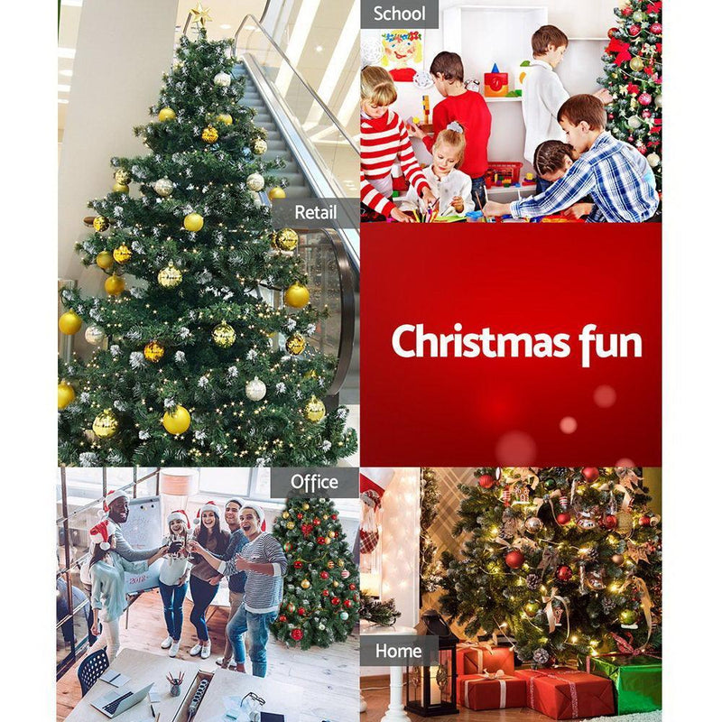 Jingle Jollys Christmas Tree 1.8M Xmas Trees Decorations Snowy 800 Tips - John Cootes