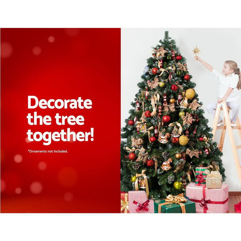 Jingle Jollys Christmas Tree 1.8M Xmas Trees Decorations Snowy 800 Tips - John Cootes
