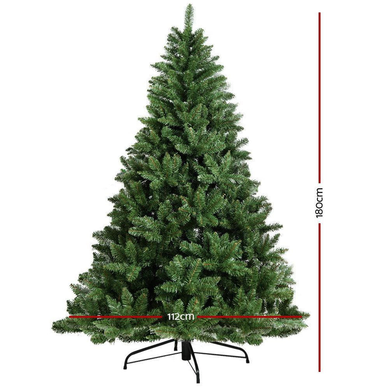 Jingle Jollys Christmas Tree 1.8M Xmas Trees Green Decorations 800 Tips - John Cootes