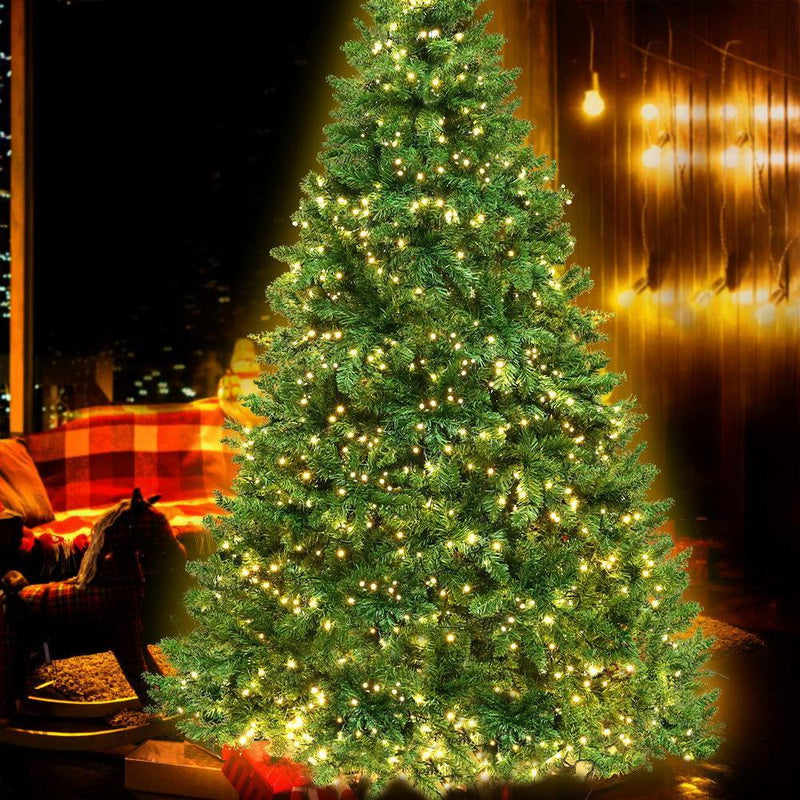 Jingle Jollys Christmas Tree 2.1M With 1134 LED Lights Warm White Green - John Cootes