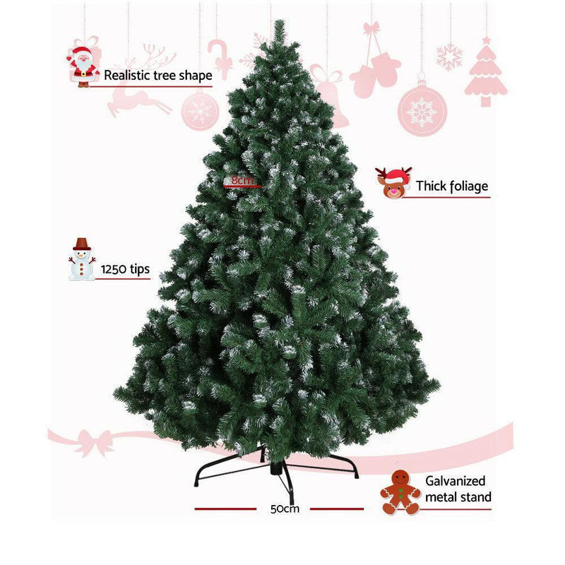 Jingle Jollys Christmas Tree 2.1M Xmas Trees Decorations Snowy 1250 Tips - John Cootes