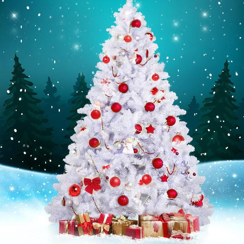 Jingle Jollys Christmas Tree 2.1M Xmas Trees Decorations White 1000 Tips - John Cootes