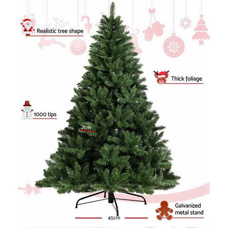 Jingle Jollys Christmas Tree 2.1M Xmas Trees Green Decorations 1000 Tips - John Cootes