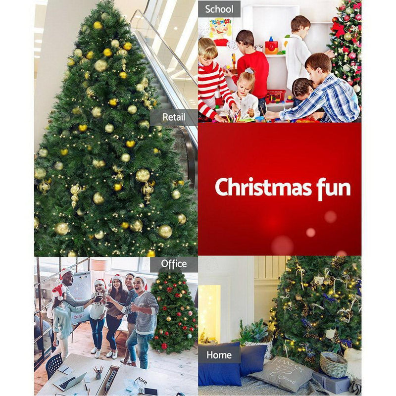 Jingle Jollys Christmas Tree 2.4M 6FT Xmas Decoration Green Home Decor 2100 Tips - John Cootes
