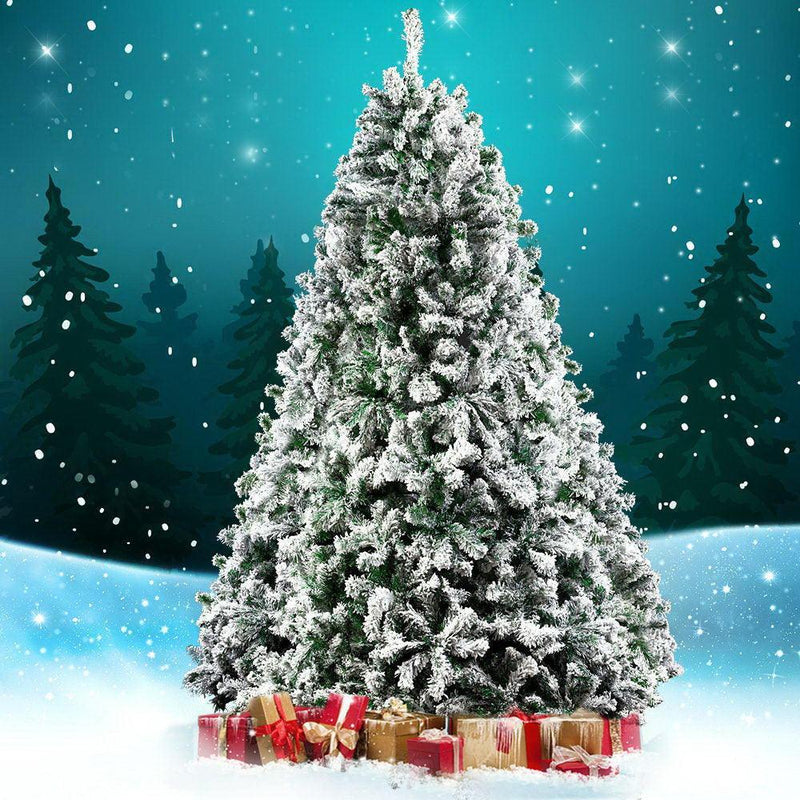 Jingle Jollys Christmas Tree 2.4M 8FT Xmas Decorations Snow Home Decor 1500 Tips - John Cootes