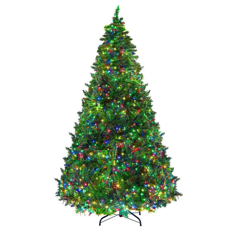 Jingle Jollys Christmas Tree 2.4M Green With 1488 LED Lights Multi Colour - John Cootes