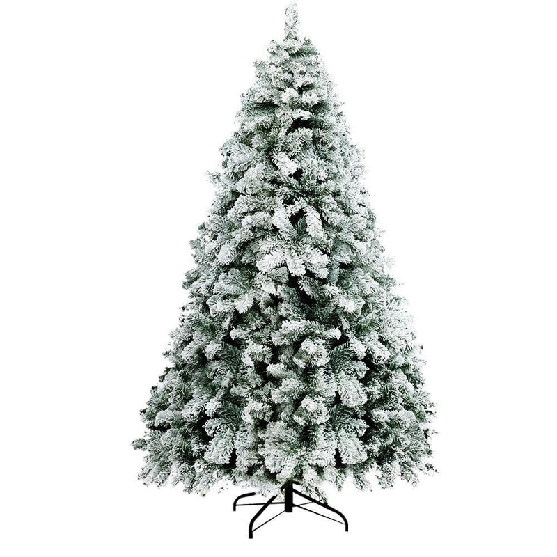 Jingle Jollys Christmas Tree 2.4M Xmas Trees Decorations Snowy 1291 Tips - John Cootes