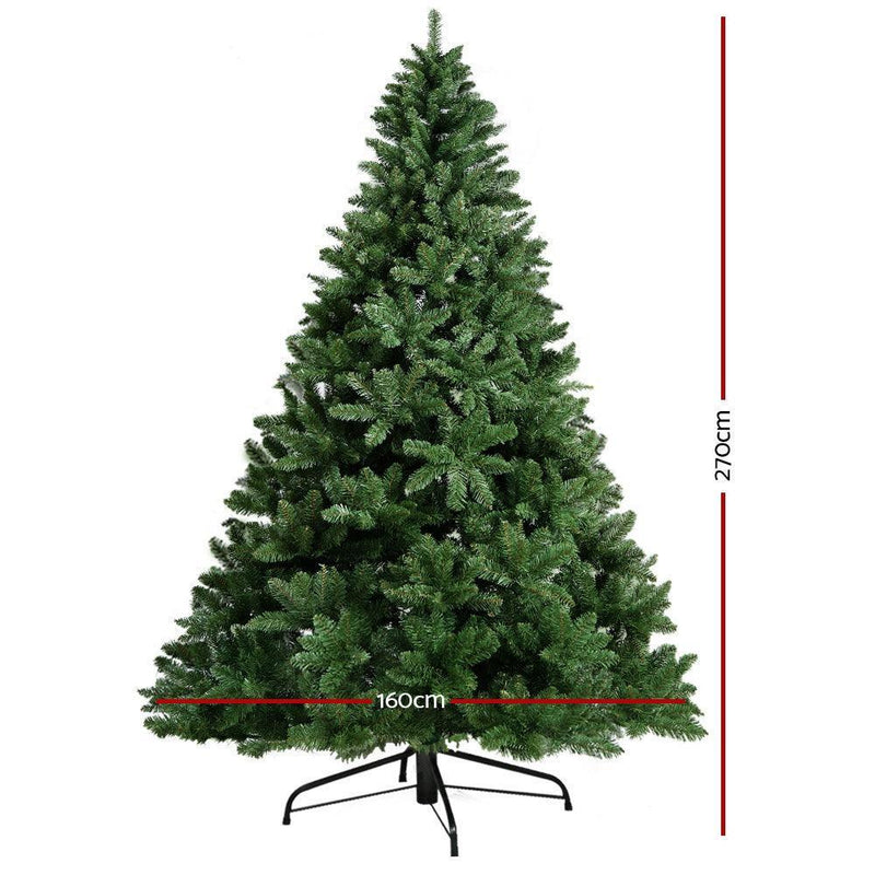 Jingle Jollys Christmas Tree 2.7M Xmas Trees Green Decorations 1600 Tips - John Cootes