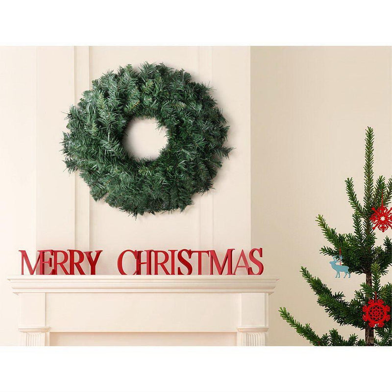 Jingle Jollys Christmas Wreath 60cm Xmas Tree Decoration Green - John Cootes