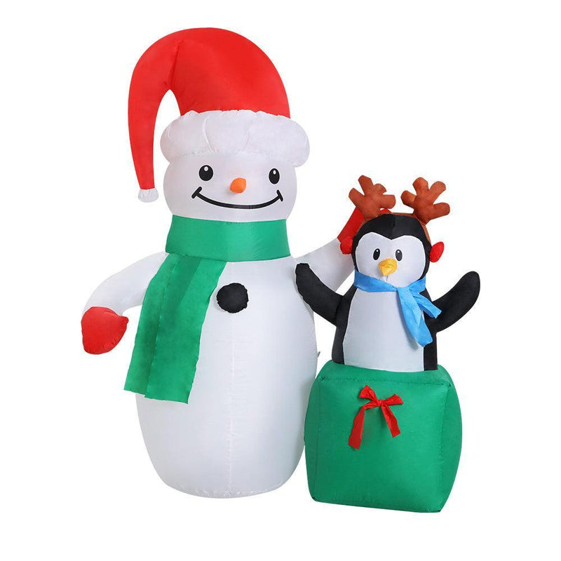 Jingle Jollys Inflatable Christmas 2.4M Snowman LED Lights Outdoor Decorations - John Cootes