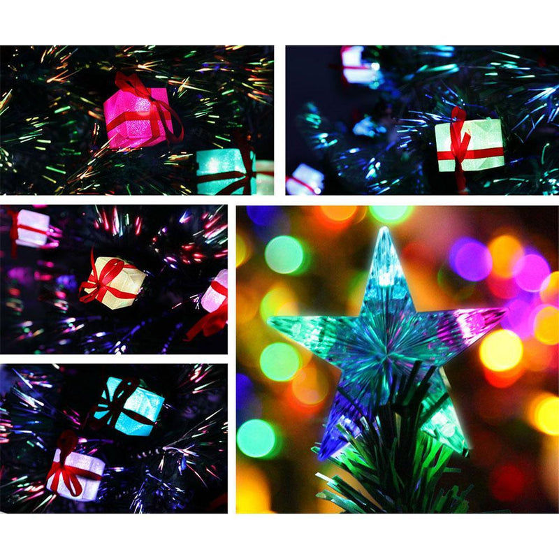 Jingle Jollys LED Christmas Tree 2.1m 7Ft Xmas Fibre Optic Green Multi-colour Lights - John Cootes