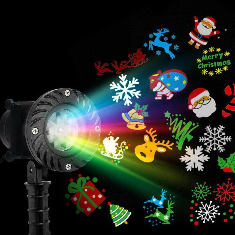 Jingle Jollys Pattern LED Laser Landscape Projector Light Lamp Christmas Party - John Cootes