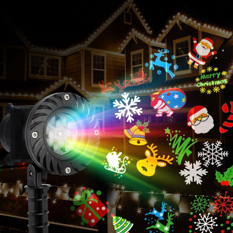 Jingle Jollys Pattern LED Laser Landscape Projector Light Lamp Christmas Party - John Cootes
