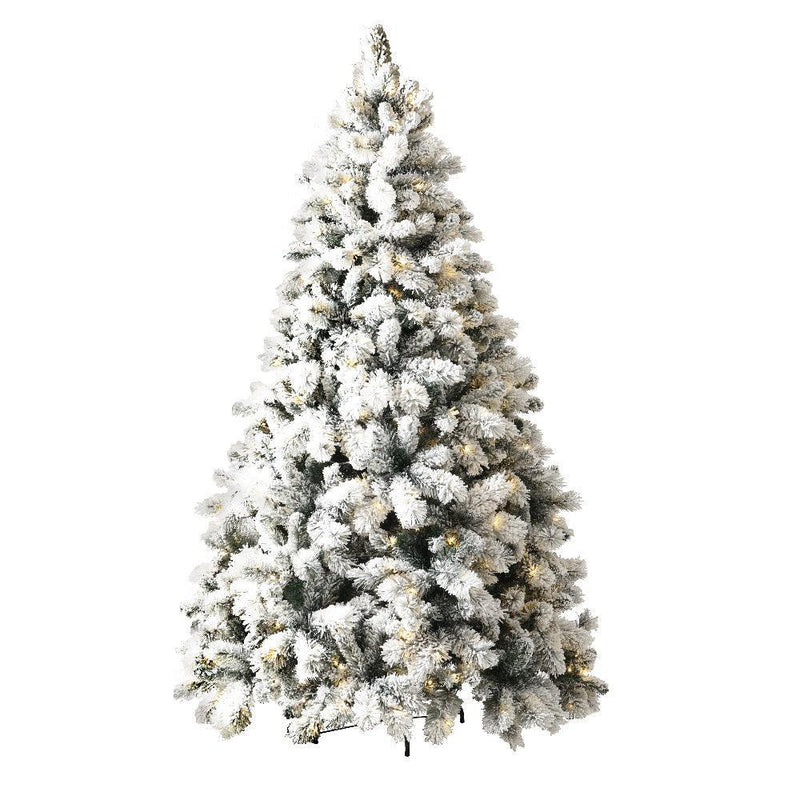 Jingle Jollys Snowy Christmas Tree 2.1M 7FT LED Lights Xmas Decorations Warm White - John Cootes