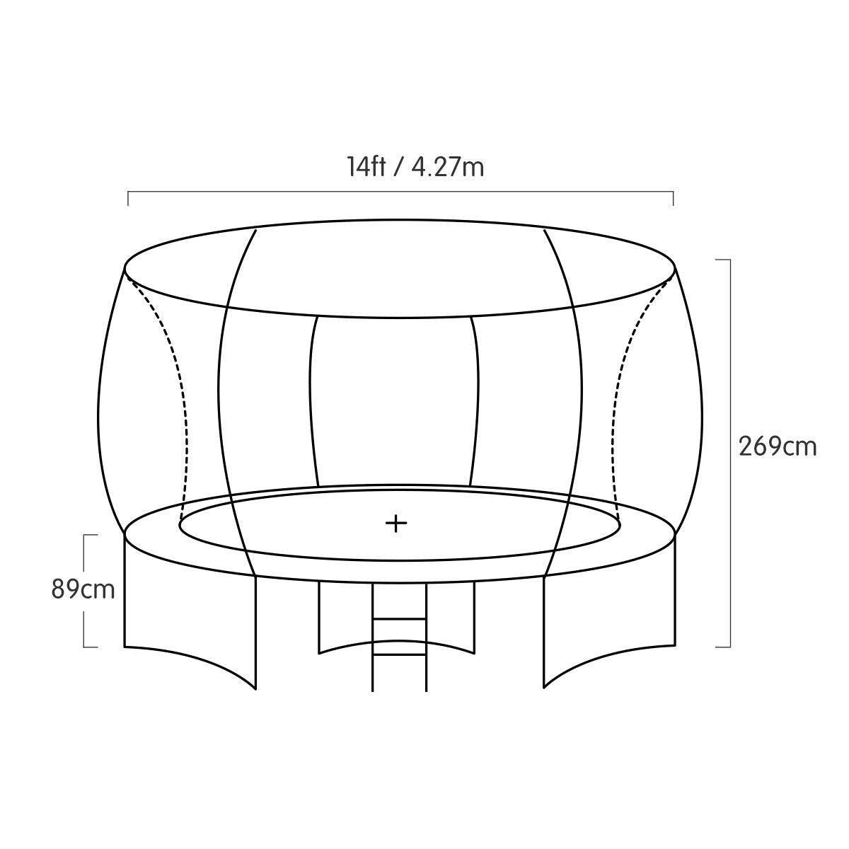 Kahuna 14ft Springless Trampoline with Basketball Set - John Cootes