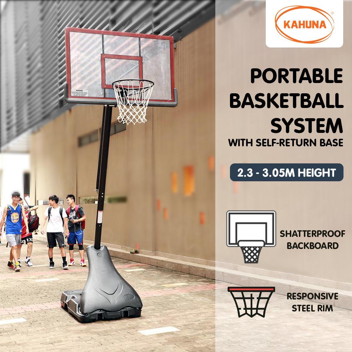 Kahuna Portable Basketball Ring Stand w/ Adjustable Height Ball Holder - John Cootes