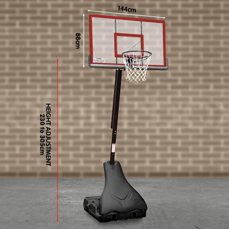 Kahuna Portable Basketball Ring Stand w/ Adjustable Height Ball Holder - John Cootes