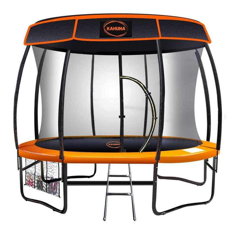Kahuna Trampoline 10 ft with Roof - Orange - John Cootes